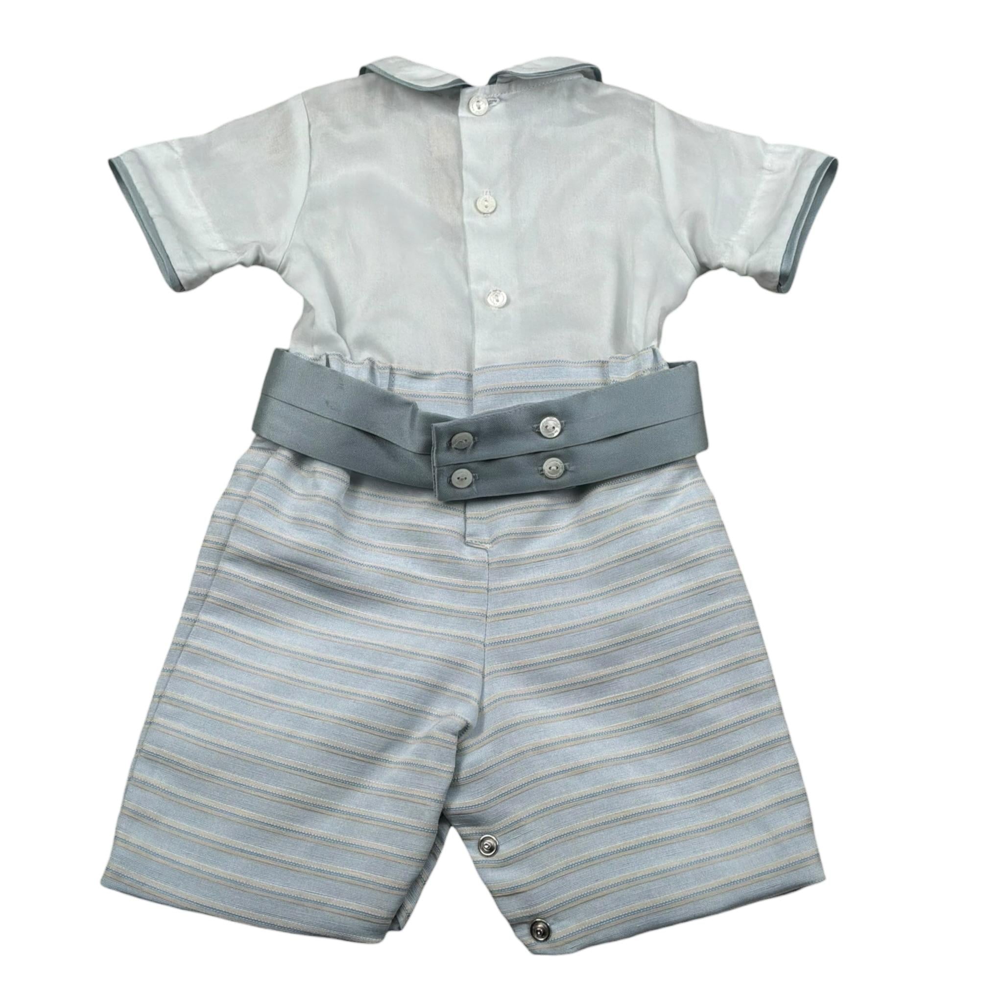 Pure Firenze Pagliaccetto Mezza Manica Bicolore per Neonato CBPG55 BIANCO/AZZURRO PURE FIRENZE 