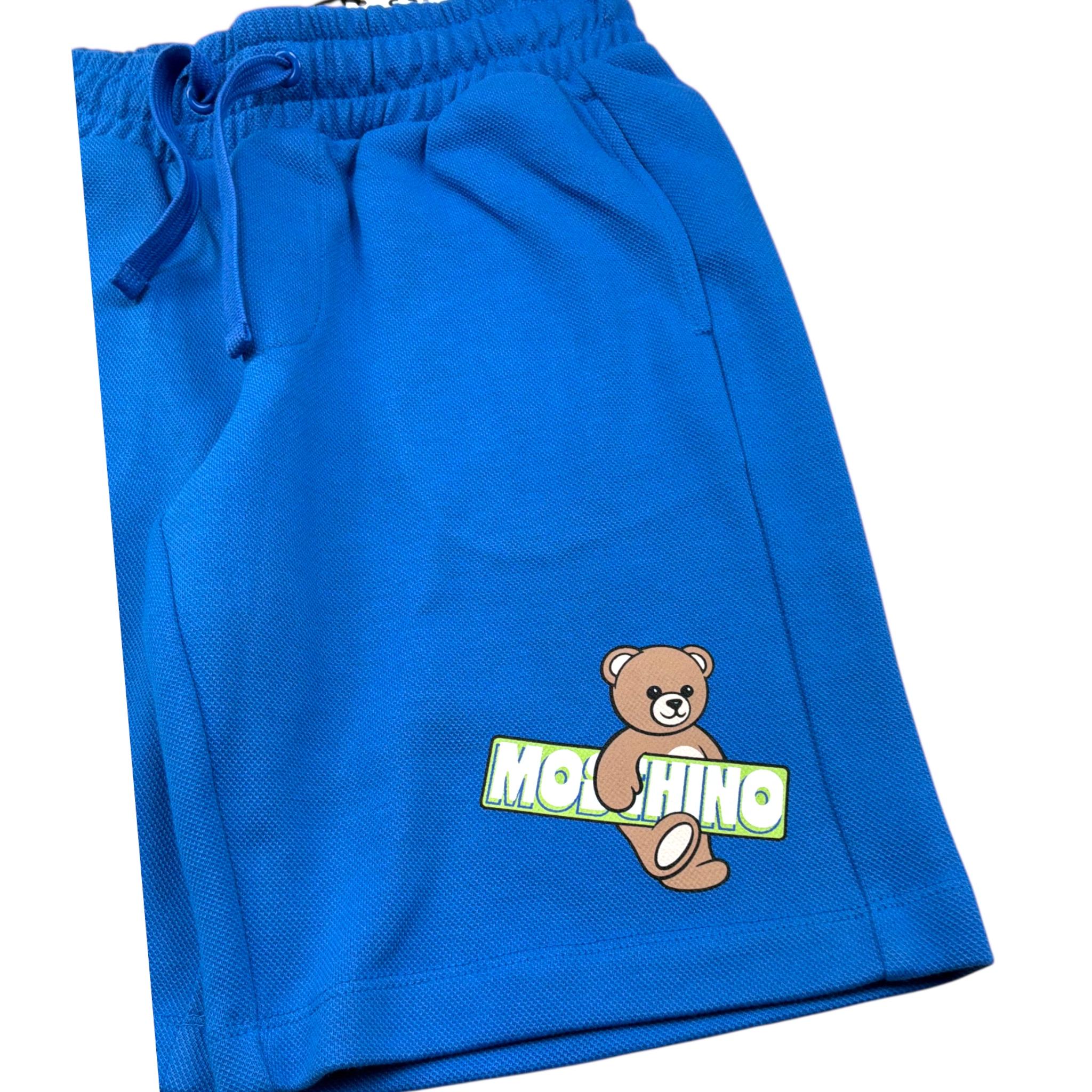 Moschino Bermuda Tinta Unita con Elastico In Vita per Bambino HUQ02L COBALTO MOSCHINO 