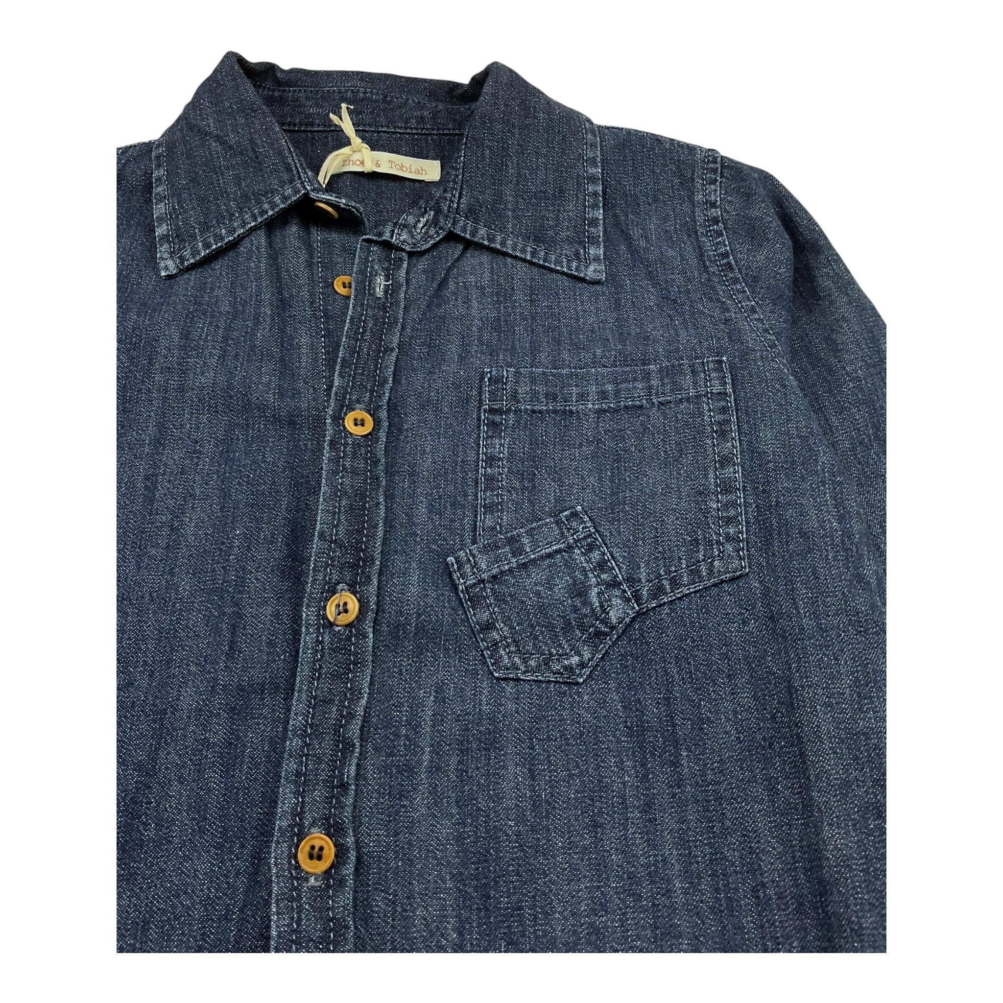 Zhoe & Tobiah Camicia Manica Lunga In Denim Tinta Unita per Bambino IM4M BLU ZHOE & TOBIAH 