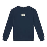Tommy Hilfiger Felpa Girocollo Tinta Unita con Stampa per Bambino KB0KB09315 BLU TOMMY HILFIGER 