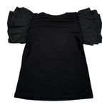 Miss Blumarine T-Shirt tinta unita con Brillantini Nero per Bambina IA3044J5003 NERO MISS BLUMARINE 