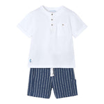 Mayoral Completo 3 Pezzi T-Shirt-Bermuda per Neonato 3603N BIANCO/BLU MAYORAL 