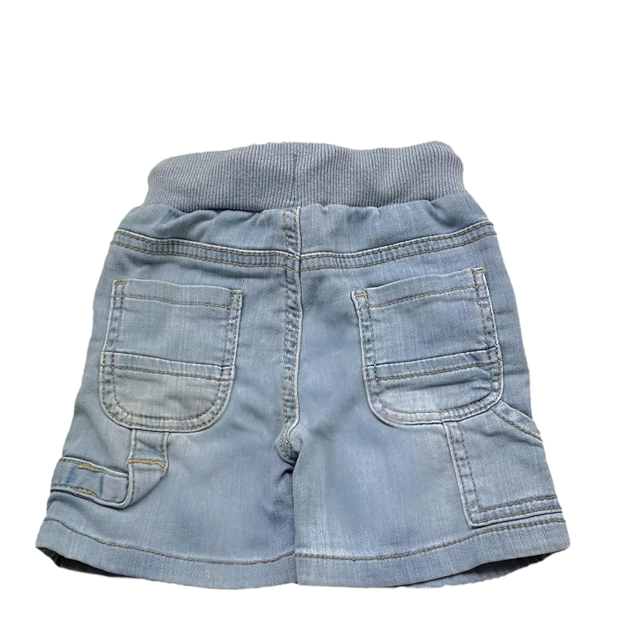 Sarabanda Bermuda In Denim Tinta Unita con Elastico In Vita per Neonato 0B120N AZZURRO SARABANDA 