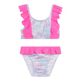 Billieblush 2-teiliger Kostüm-Bandeau-Slip Einfarbig Silber für Mädchen