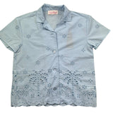 Saint Barth Camicia Mezza Manica Tinta Unita In Pizzo Sangallo per Bambina EVERLEE AZZURRO SAINT BARTH 
