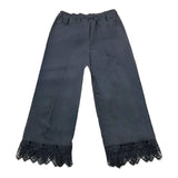Meimeij Schwarze, einfarbige Palazzo-Hose mit Stickerei für Mädchen