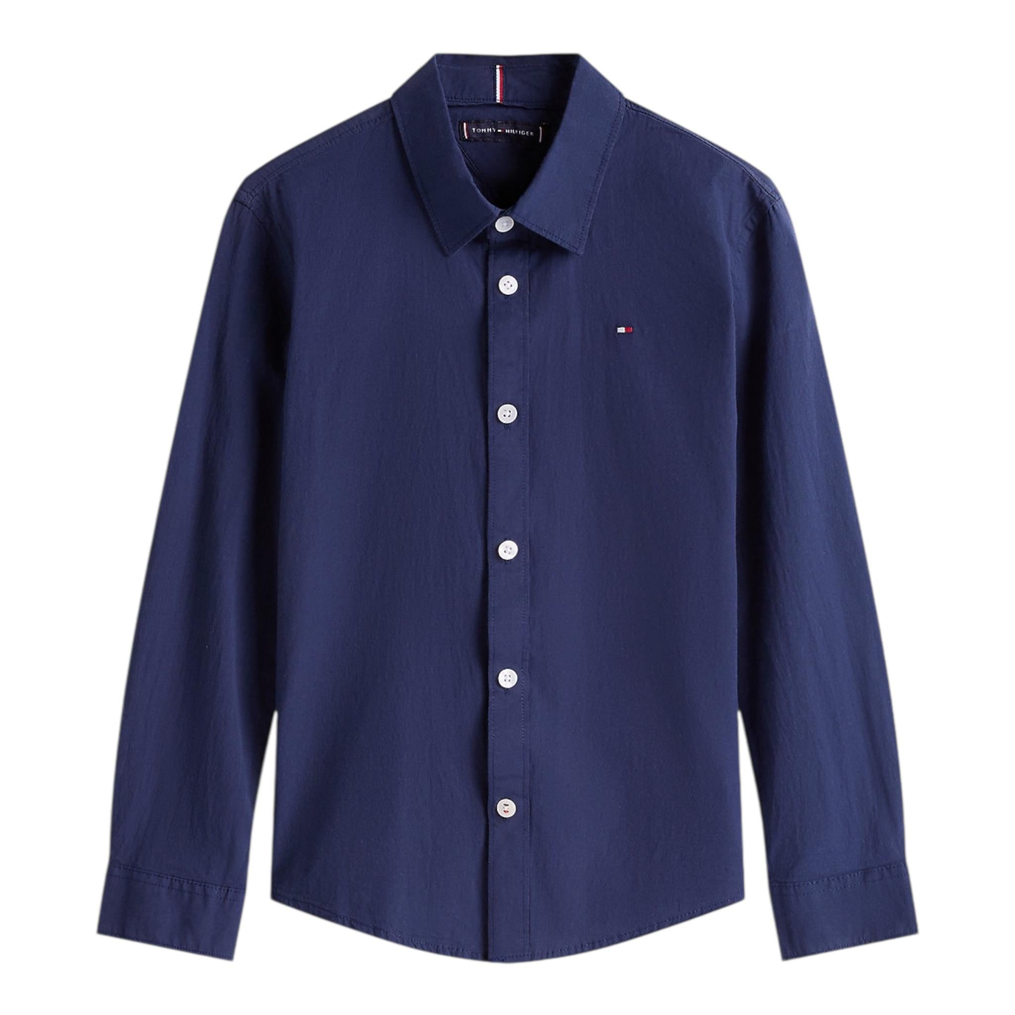 Tommy Hilfiger Camicia Manica Lunga Tinta Unita per Neonato KB0KB06965 BLU TOMMY HILFIGER 