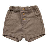 Name.It Einfarbige Bermudashorts mit elastischer Taille in Beige für Neugeborene