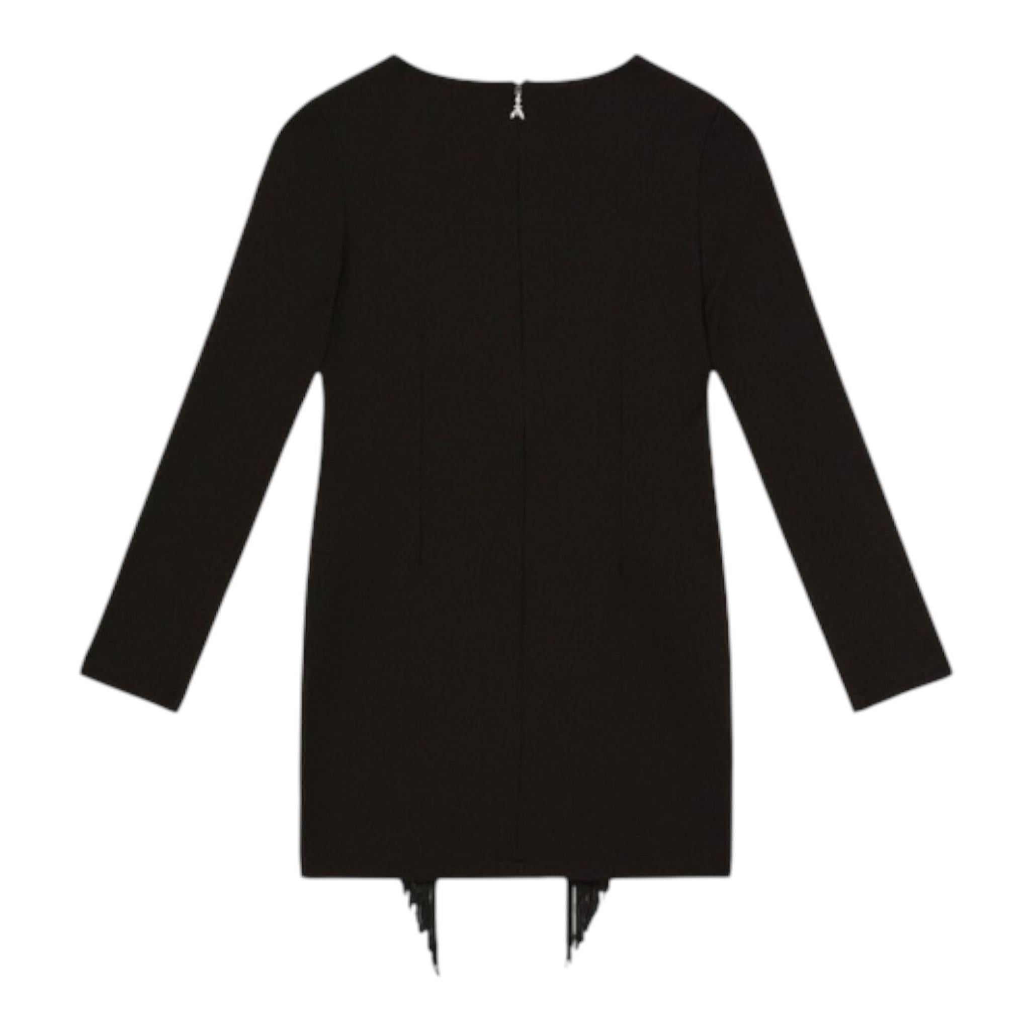 PATRIZIA PEPE abito manica lunga tinta unita con frange Nero per Bambina 7A0515X NERO PATRIZIA PEPE 