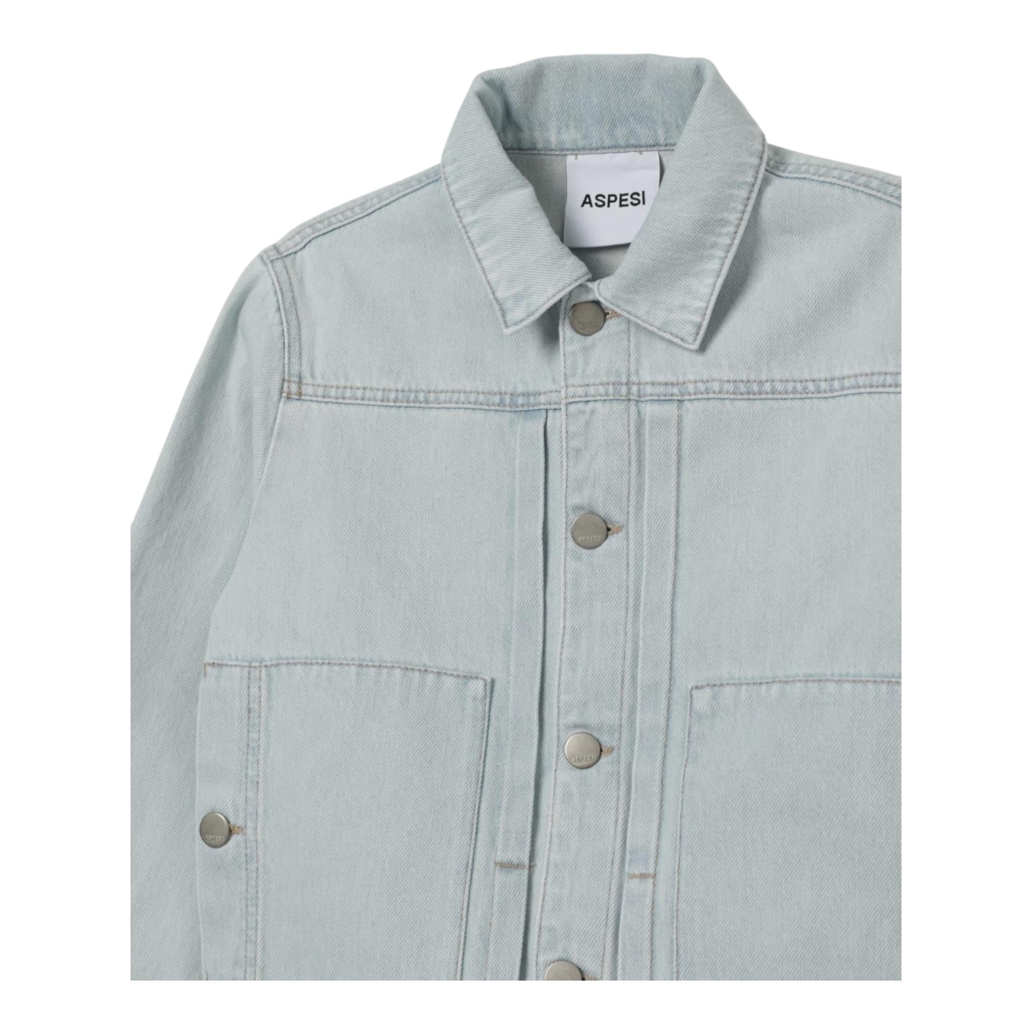 Aspesi Giacca In Denim Tinta Unita  per Bambino S25017GRJ0042X AZZURRO ASPESI 