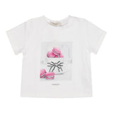 Twinset T-Shirt mit Rundhalsausschnitt, einfarbig, mit weißem Aufdruck für Baby-Mädchen