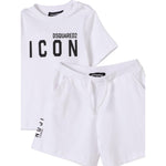 Dsquared2 Completo 2 Pezzi T-Shirt-Bermuda tinta unita Bianco per Neonato DQ2953 BIANCO DSQUARED2 