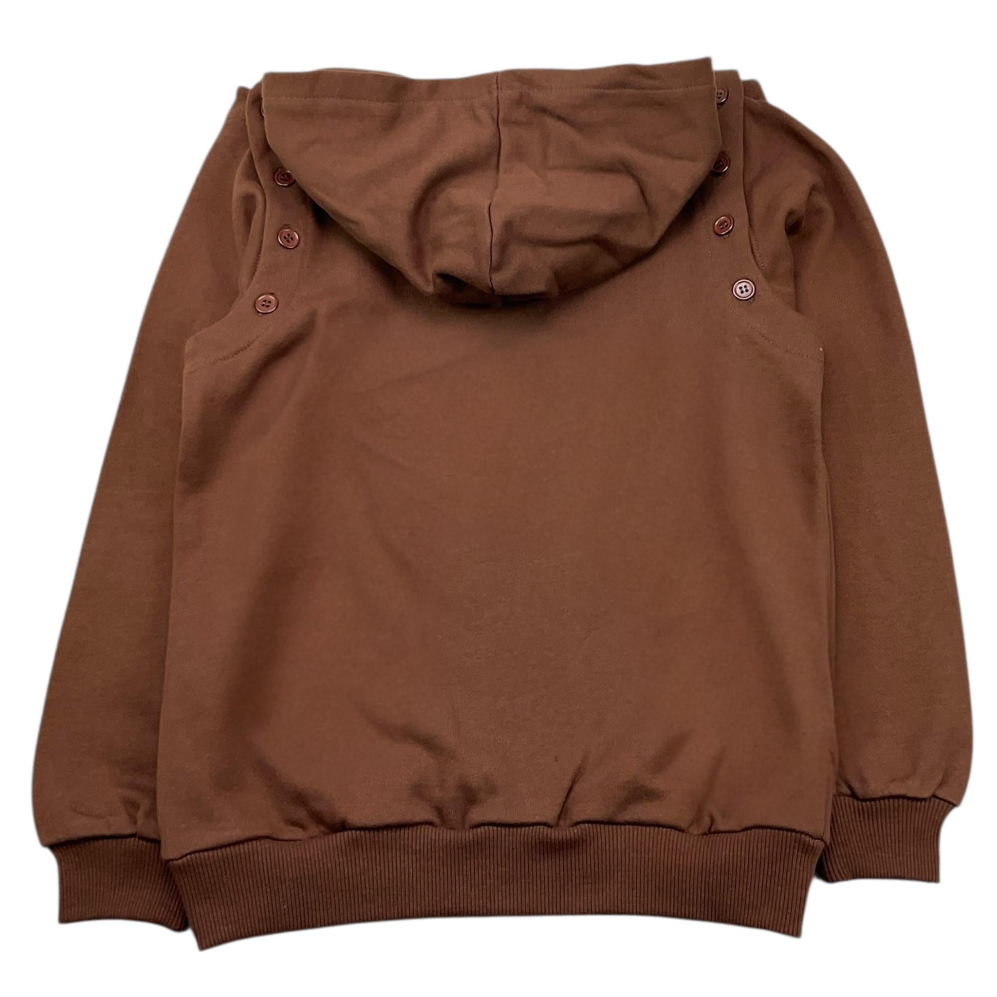 DANIELE ALESSANDRINI felpa tinta unita con cappuccio e stampa Marrone per Bambino 1231F00034XX MARRONE DANIELE ALESSANDRINI 