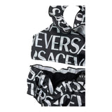 Versace 2-teiliger Bandeau-Badeanzug in Weiß/Schwarz für Mädchen
