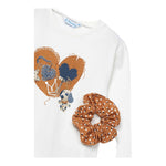 MAYORAL set shirt girocollo tinta unita con stampa-elastico per capelli Bianco per Bambina 4069 BIANCO MAYORAL 