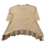 MAGIL maglia girocollo tinta unita con frange Beige per Bambina GN21037 BEIGE MAGIL 