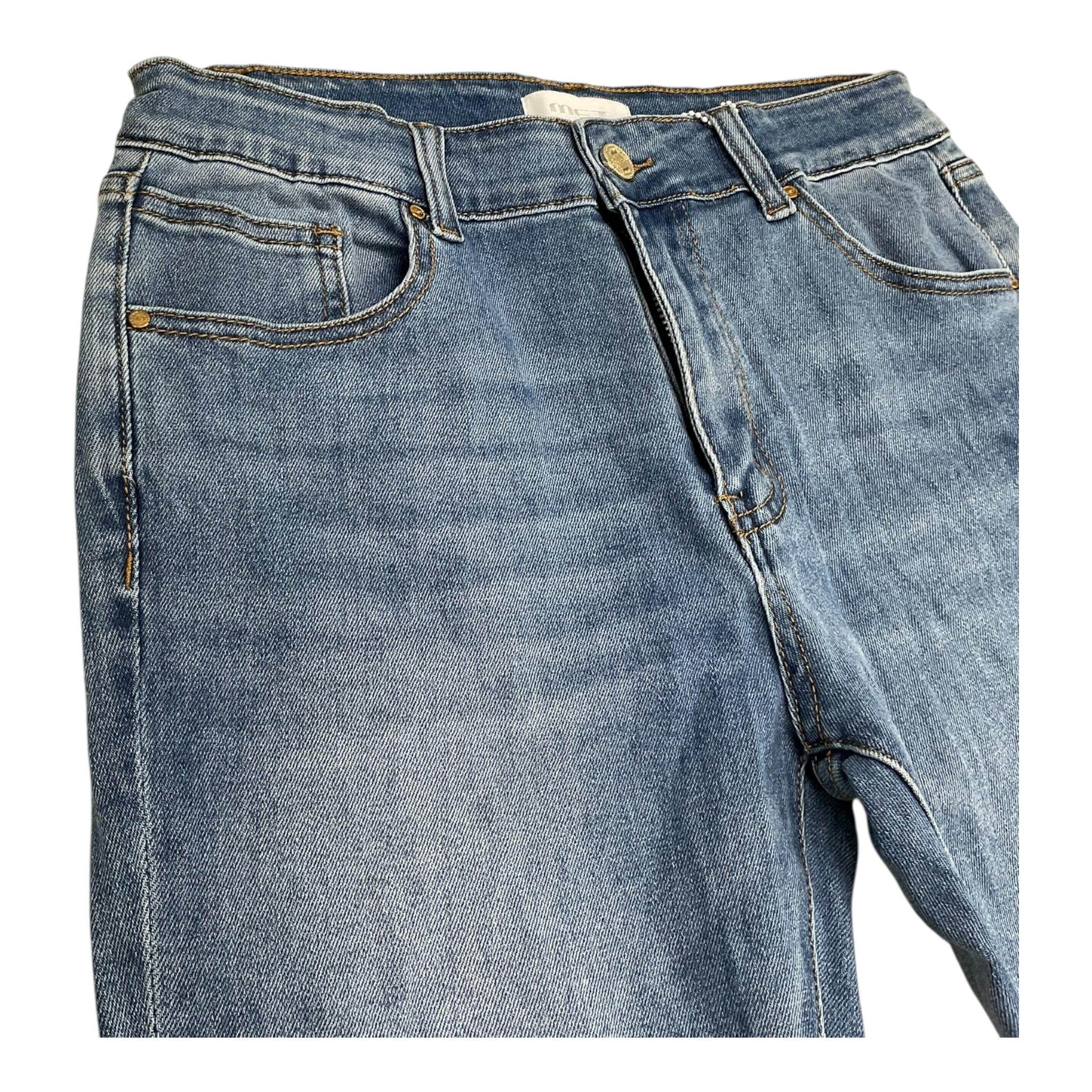 MET jeans tinta unita con girovita regolabile Azzurro per Bambina JNS AZZURRO MET 