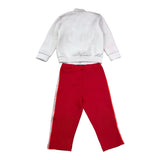 Cesare Paciotti Zweifarbige Sweatshirt-Hose mit Reißverschluss in Weiß/Rot für Jungen
