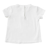 Liu Jo Einfarbiges T-Shirt mit Rundhalsausschnitt und kontrastierendem Print in Weiß für Baby-Mädchen