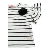 Vicolo T-Shirt Girocollo Fantasia A Righe per Bambina 3146F00364 BIANCO VICOLO 