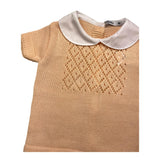 Babidu 2-teiliges Set T-Shirt-Höschen Einfarbig Pfirsich Für Baby Mädchen