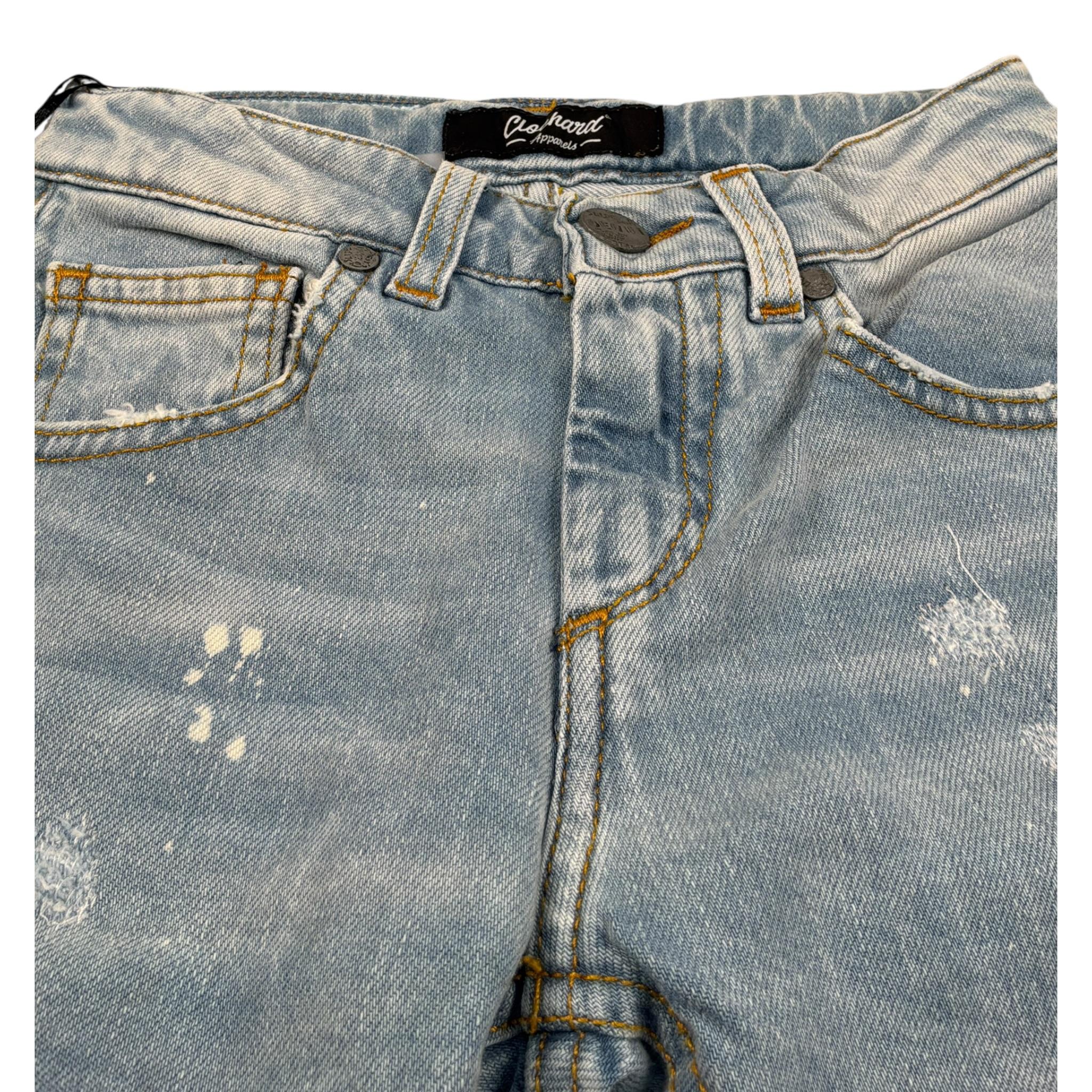 Clochard Jeans tinta unita con Girovita Regolabile Azzurro per Bambino 7217 AZZURRO CLOCHARD 