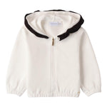 SARABANDA felpa tinta unita con zip e cappuccio Bianco per Bambina 0A220 BIANCO SARABANDA 