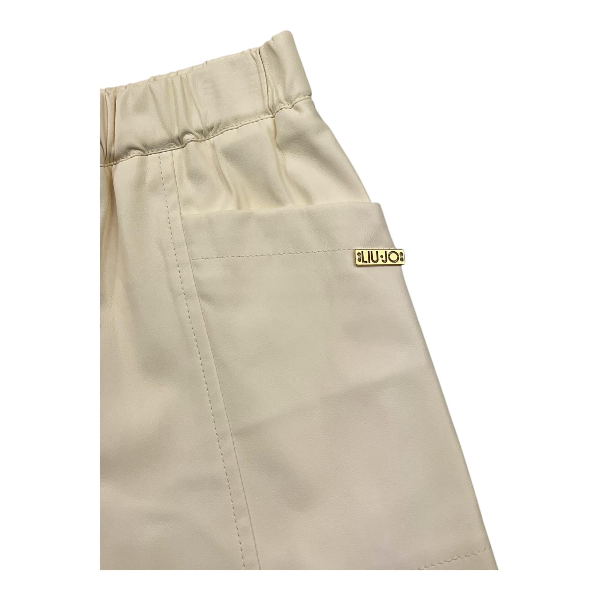 LIU JO short tinta unita ecopelle Panna per Neonata KF4012 PANNA LIU JO 