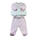 Le Bebe Completo 2 Pezzi Shirt-Ghettina per Neonata LBG6217 BIANCO/ROSA LE BEBE 