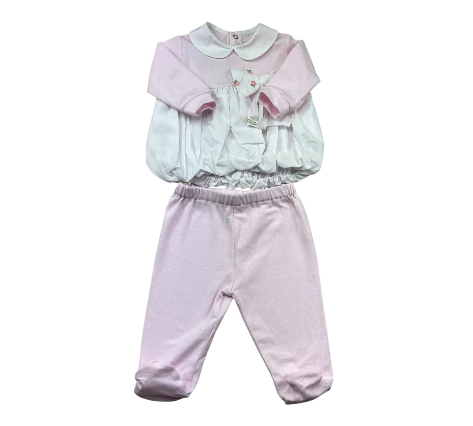Le Bebe Completo 2 Pezzi Shirt-Ghettina per Neonata LBG6217 BIANCO/ROSA LE BEBE 
