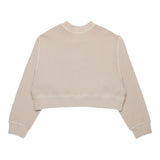 MAISON MARGIELA felpa girocollo mdello crop tinta unita con stampa Beige per Bambina M60683X BEIGE MAISON MARGIELA 