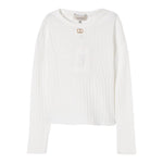 Twinset Maglia Tinta Unita con Logo per Bambina 251GJ3402 PANNA TWINSET 