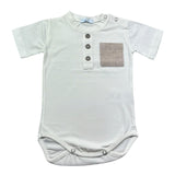 Manuel & Frank Body Mezza Manica Tinta Unita per Neonato MF7142I PANNA MANUEL & FRANK 