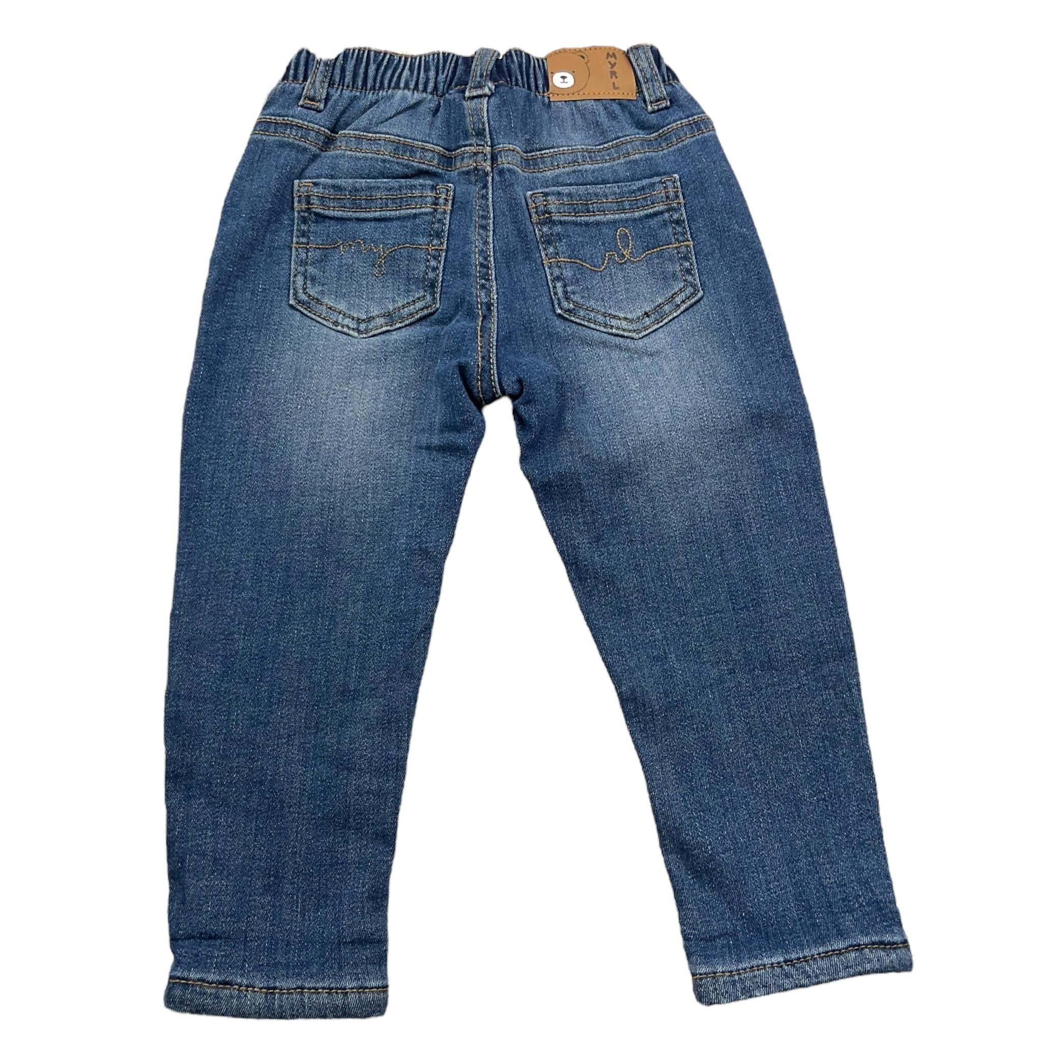 MAYORAL jeans tinta unita con elastico in vita Blu per Neonato 593X BLU MAYORAL 