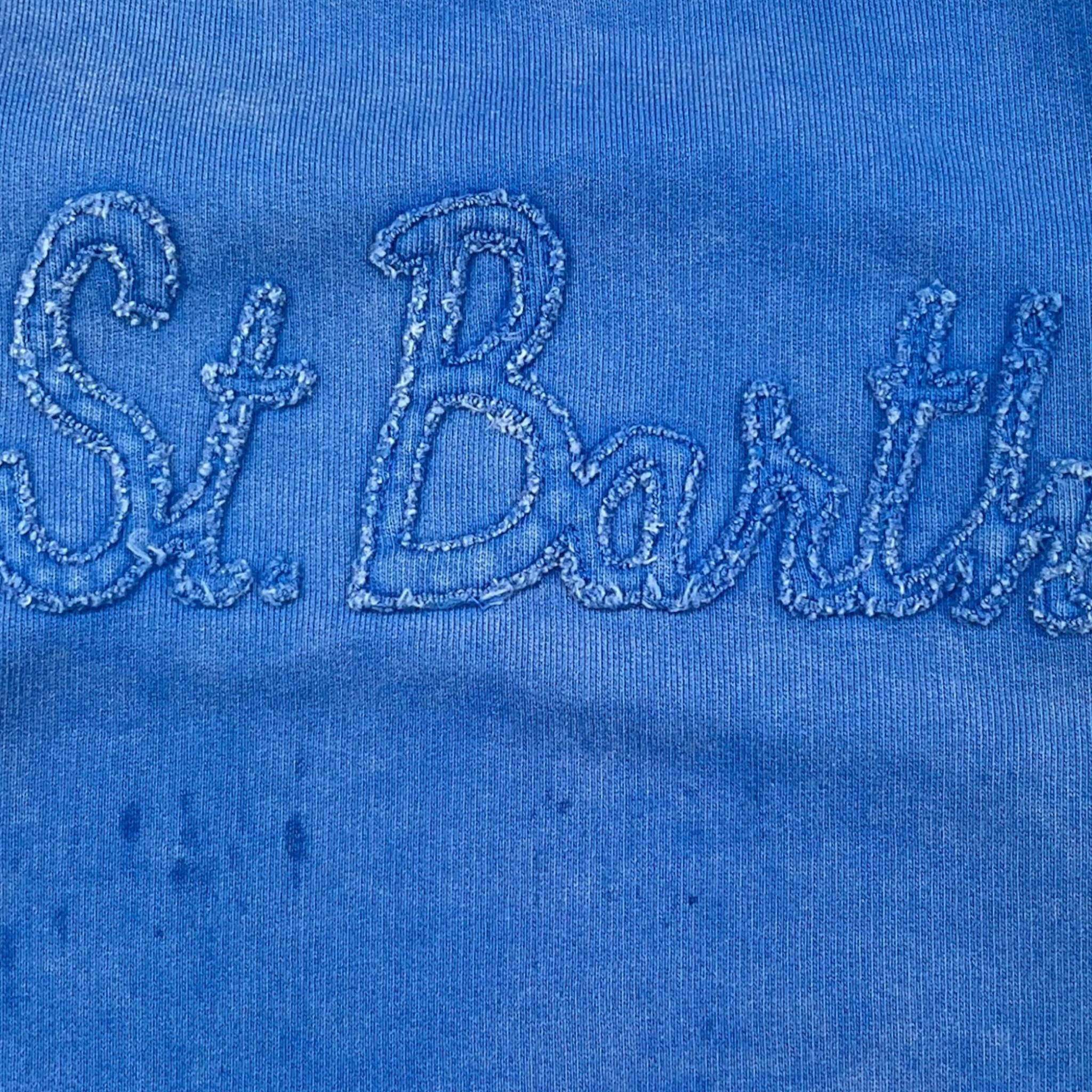 SAINT BARTH felpa tinta unita girocollo con stampa Blu per Bambina HRL0001 BLU SAINT BARTH 