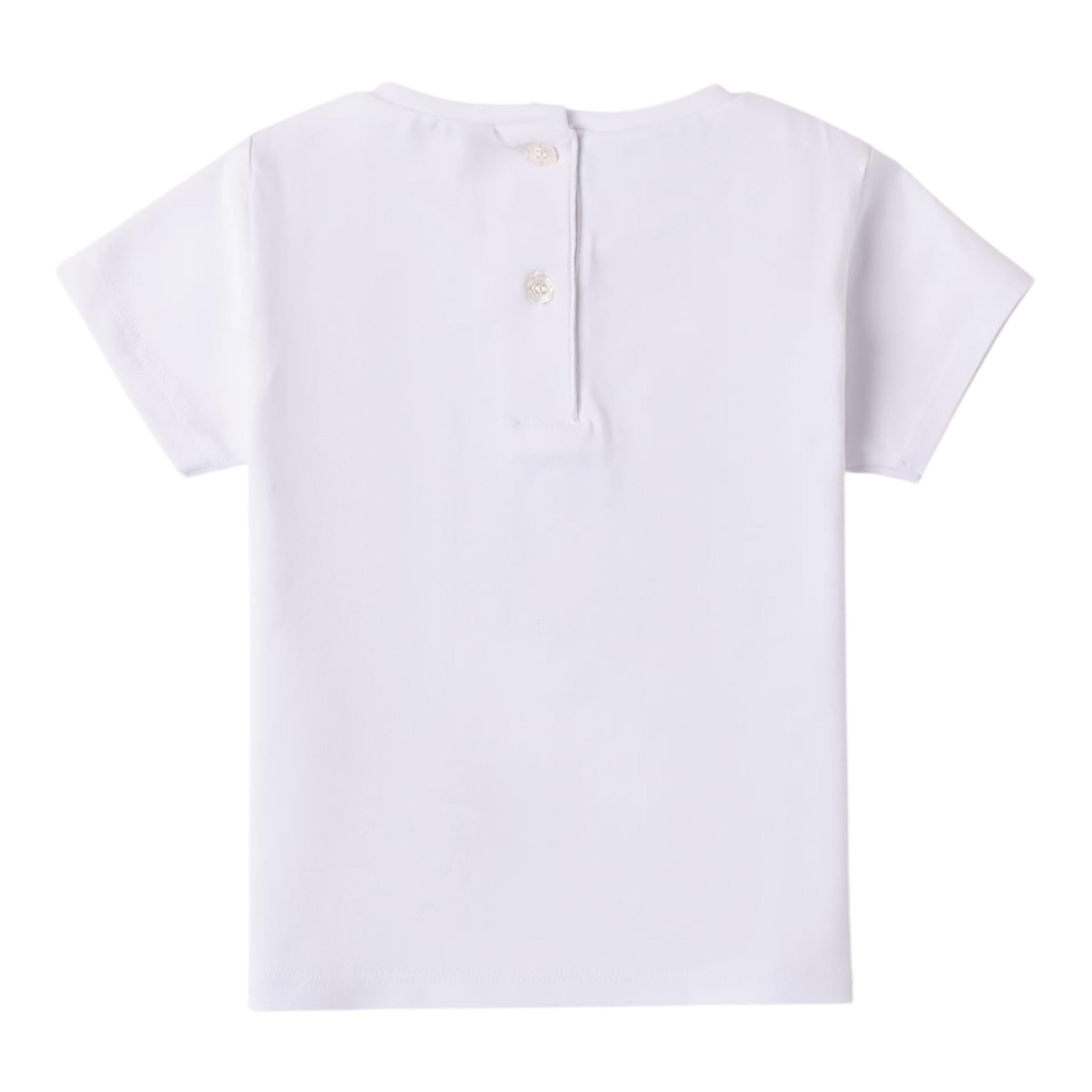 Sarabanda T-Shirt Girocollo Tinta Unita con Stampa per Bambina 0B312 BIANCO SARABANDA 