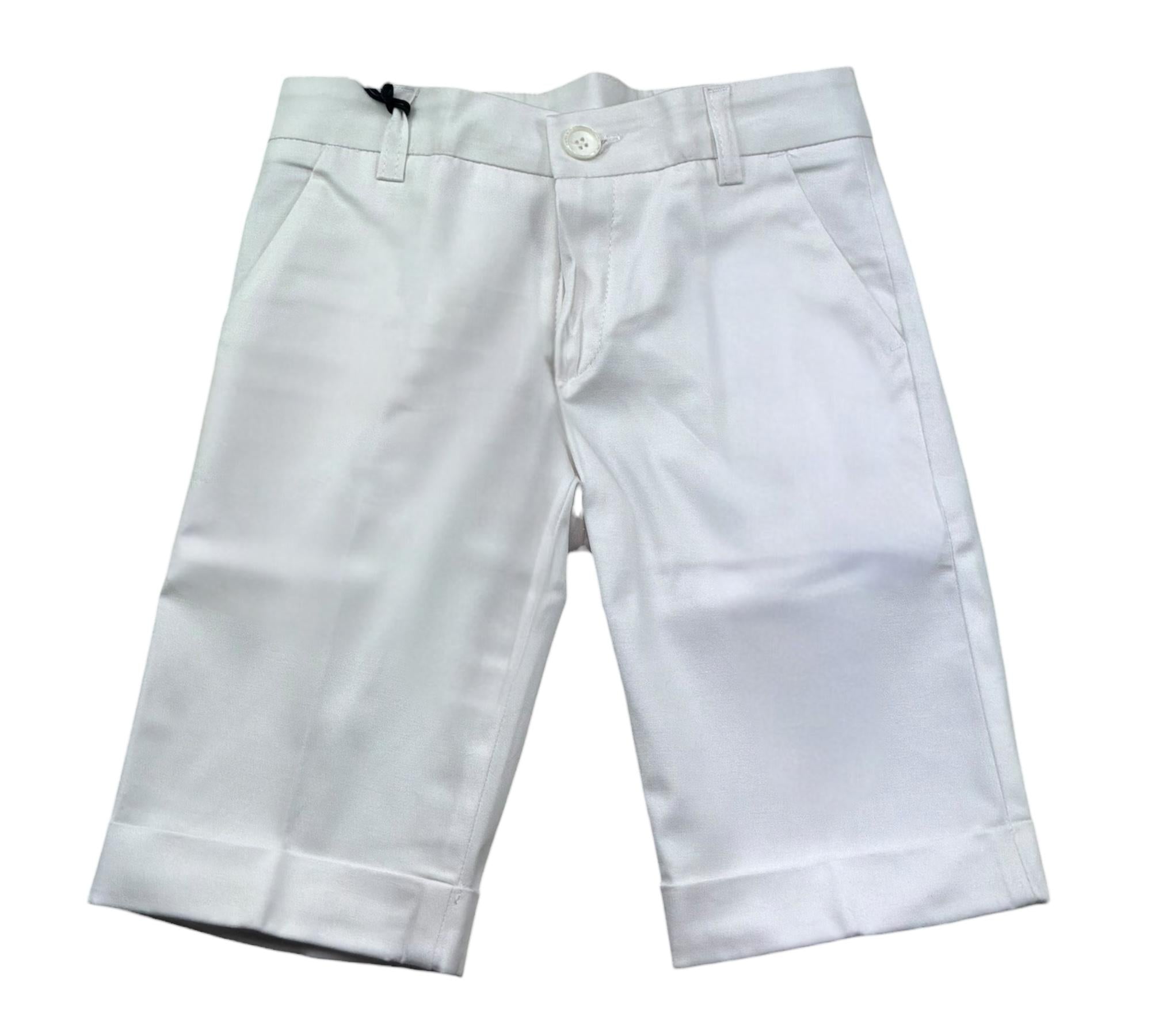 Manuel & Frank Bermuda Tinta Unita con Girovita Regolabile per Bambino MF2011B BIANCO MANUEL & FRANK 