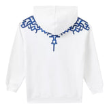 Marcelo Burlon Felpa Tinta Unita con Cappuccio per Bambino CBBB004S24 BIANCO MARCELO BURLON 