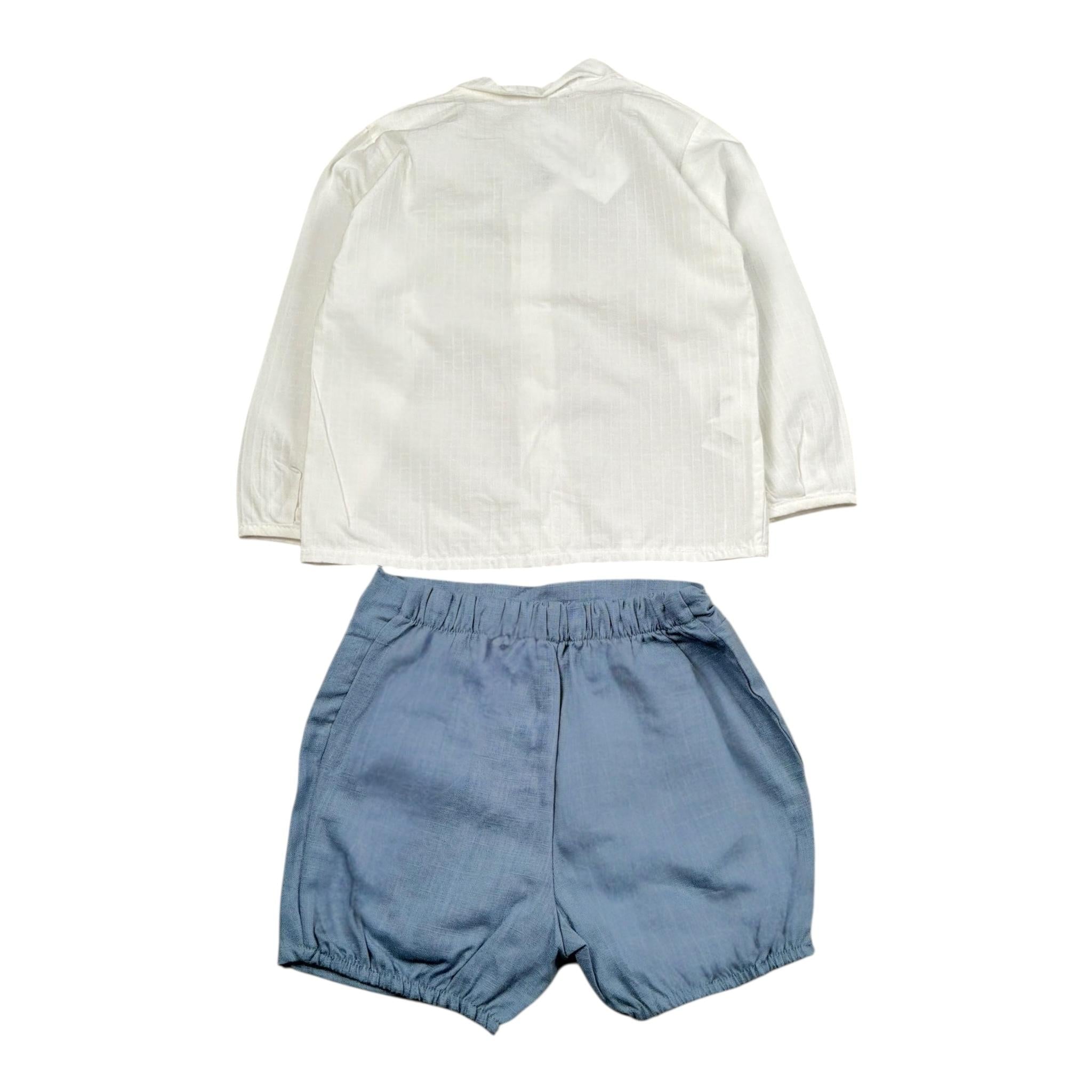 Calamaro Completo 2 Pezzi Camicia-Bermuda per Neonato 11146 BIANCO CALAMARO 