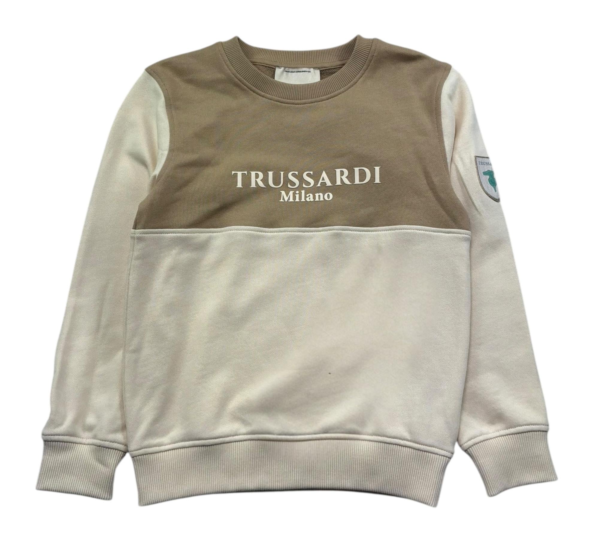 Trussardi Felpa Chiusa Girocollo Tinta Unita per Bambino TBP26158FE BEIGE TRUSSARDI 