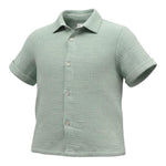 Saint Barth Camicia Mezza Manica Tinta Unita per Bambino 00861LL VERDE SAINT BARTH 