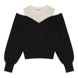 PATRIZIA PEPE maglia girocollo tinta unita con finta canotta Nero per Bambina 7K0042XX NERO PATRIZIA PEPE 