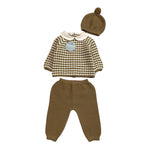 JULIANA completo 3pz maglia-pantalone-cappello bicolore Bianco/beige per Neonata 24559 BIANCO/BEIGE JULIANA 