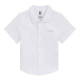 Boss Camicia Mezza Manica Tinta Unita per Neonato J52092X BIANCO BOSS 