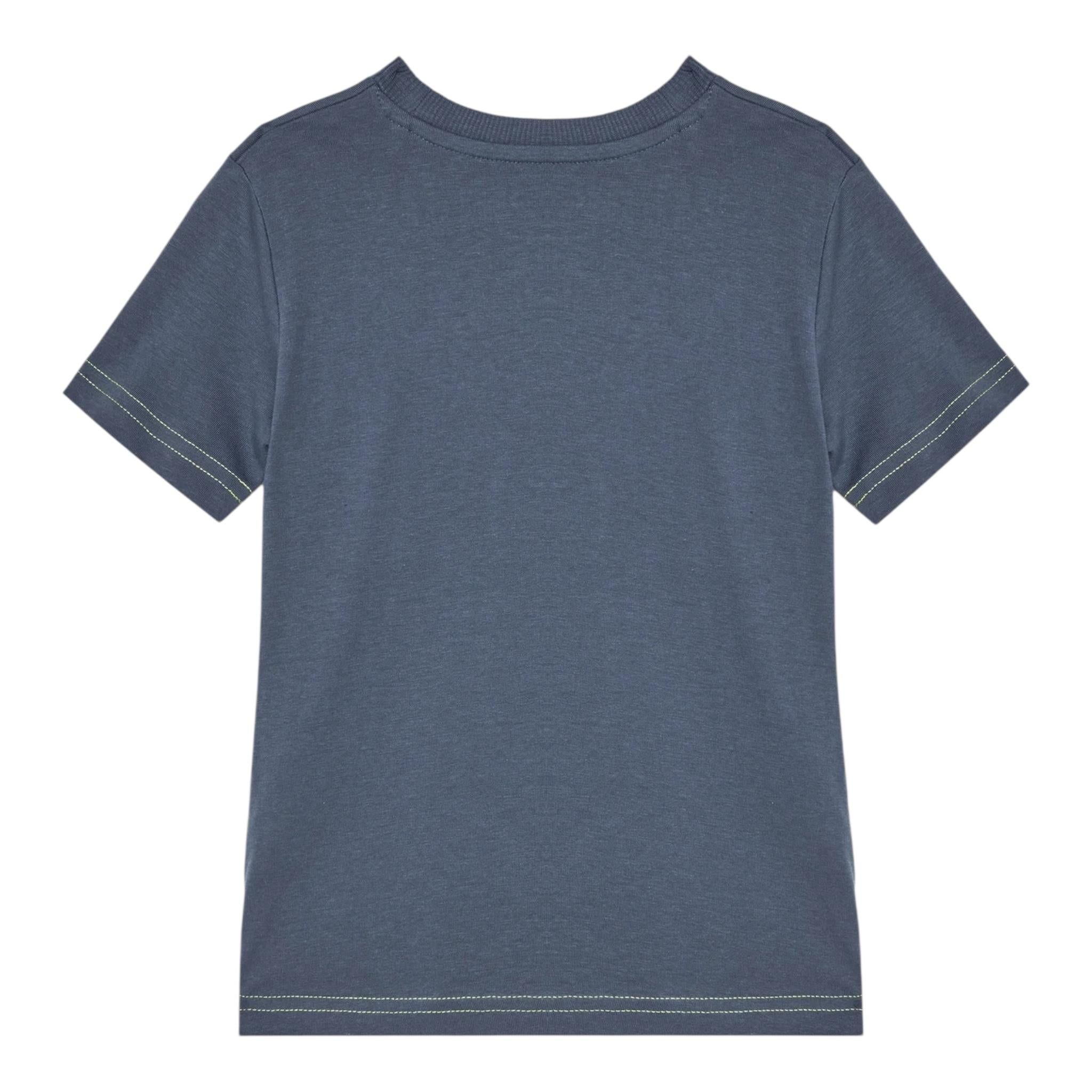 Guess T-Shirt Girocollo Tinta Unita con Stampa per Neonato N5RI15K8HM4X BLU GUESS 