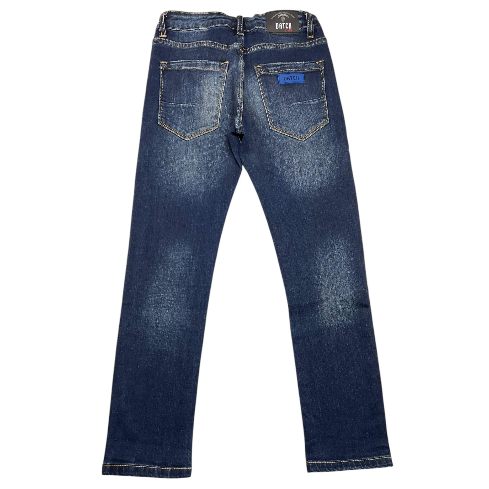 DATCH jeans tinta unita con girovita regolabile Blu per Bambino DTH1481 BLU DATCH 