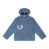 C.P. Company Giubbino In Denim Tinta Unita con Zip per Bambino CUA0002 BLU C.P. COMPANY 