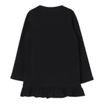 LIU JO abito in felpa girocollo tinta unita con stampa Nero per Bambina KF4107X NERO LIU JO 