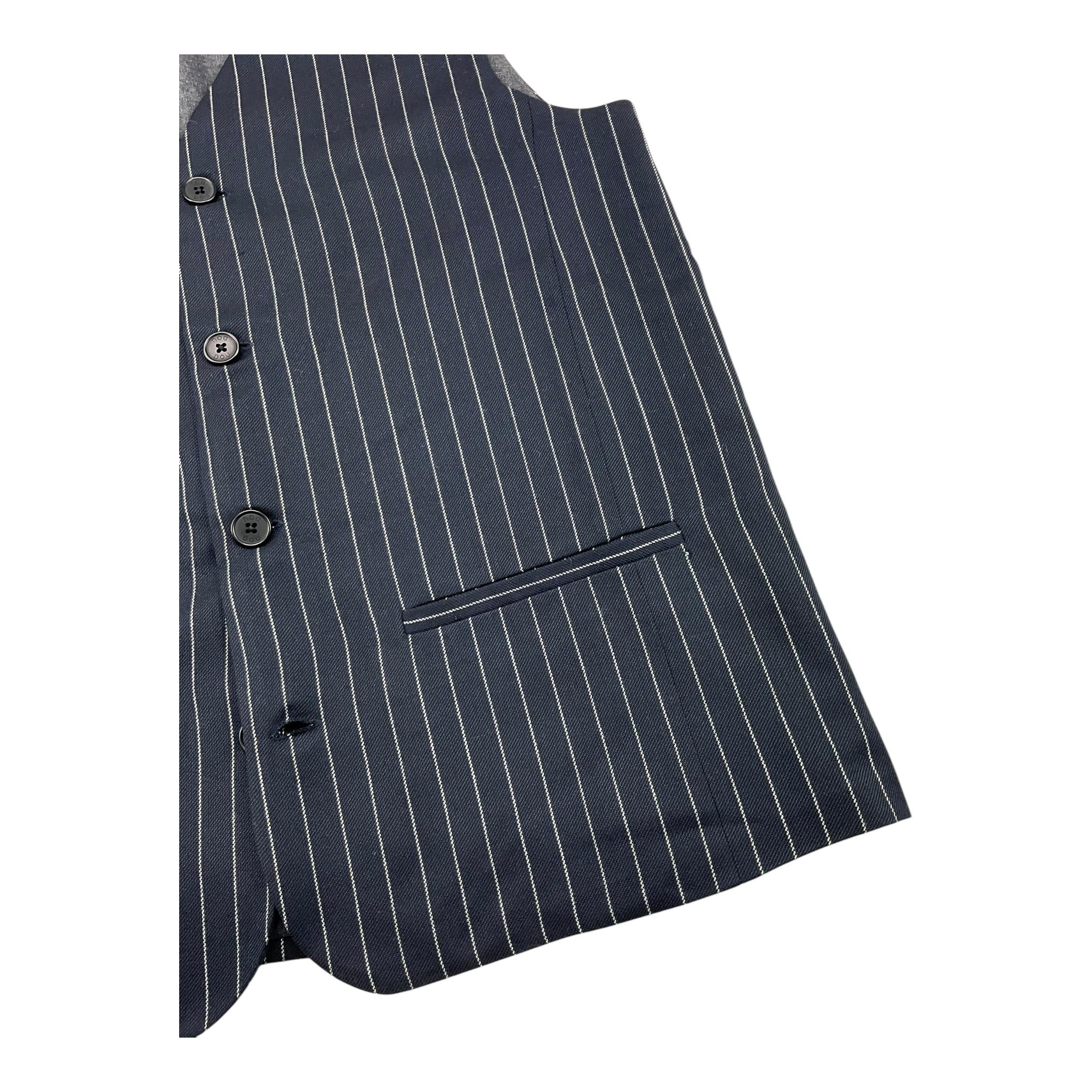 DOU DOU gilet tinta unita fantasia a irghe Blu per Bambino DV2P12 BLU DOU DOU 