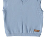 Mini Banda Gilet tinta unita Scollo A V Azzurro per Neonato 3B641X AZZURRO MINI BANDA 